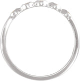 14K Gold Round Natural Diamond Five-Stone Anniversary Band - 1.8mm Stones - White Gold - view 6