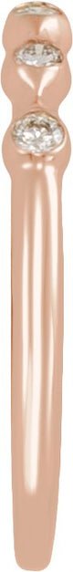 14K Gold Round Lab-Grown Diamond Five-Stone Anniversary Band - 1.8mm Stones - Rose Gold - view 7