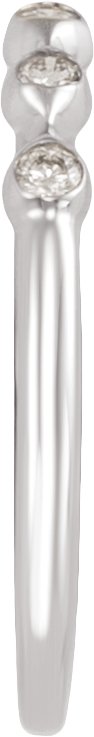 14K Gold Round Natural Diamond Five-Stone Anniversary Band - 1.8mm Stones - White Gold - view 7