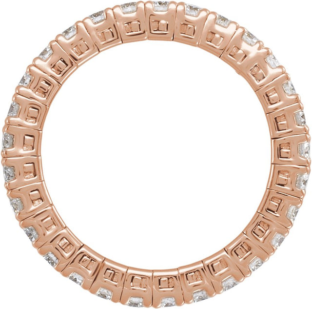 14K Gold Round Lab-Grown Diamond Flexible Eternity Band - 2.25mm Stones - Rose Gold - view 2