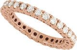 14K Gold Round Lab-Grown Diamond Flexible Eternity Band - 2.25mm Stones - Rose Gold - view 4