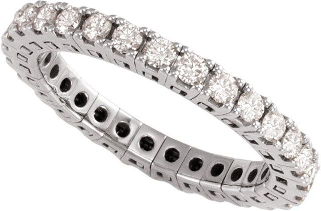 14K Gold Round Lab-Grown Diamond Flexible Eternity Band - 2.25mm Stones - White Gold - view 4