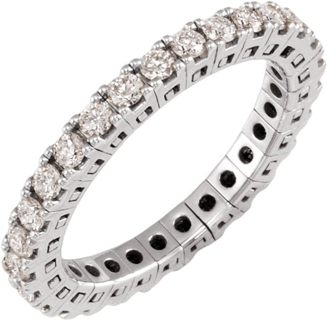 Platinum Round Natural Diamond Flexible Eternity Band - 2.25mm Stones