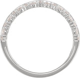 14K Gold Round Lab-Grown Diamond Single Sided Anniversary Band - 1.75mm Stones - White Gold - view 2