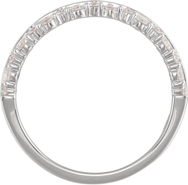 Platinum Round Lab-Grown Diamond Single Sided Anniversary Band - 1.75mm Stones - view 2