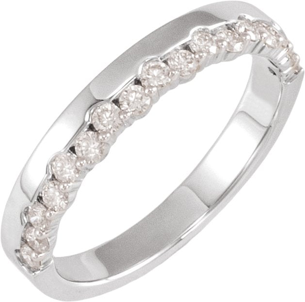 Platinum Round Lab-Grown Diamond Single Sided Anniversary Band - 1.75mm Stones
