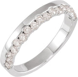 14K Gold Round Lab-Grown Diamond Single Sided Anniversary Band - 1.75mm Stones - White Gold