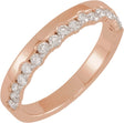 14K Gold Round Natural Diamond Single Sided Anniversary Band - 1.75mm Stones - Rose Gold