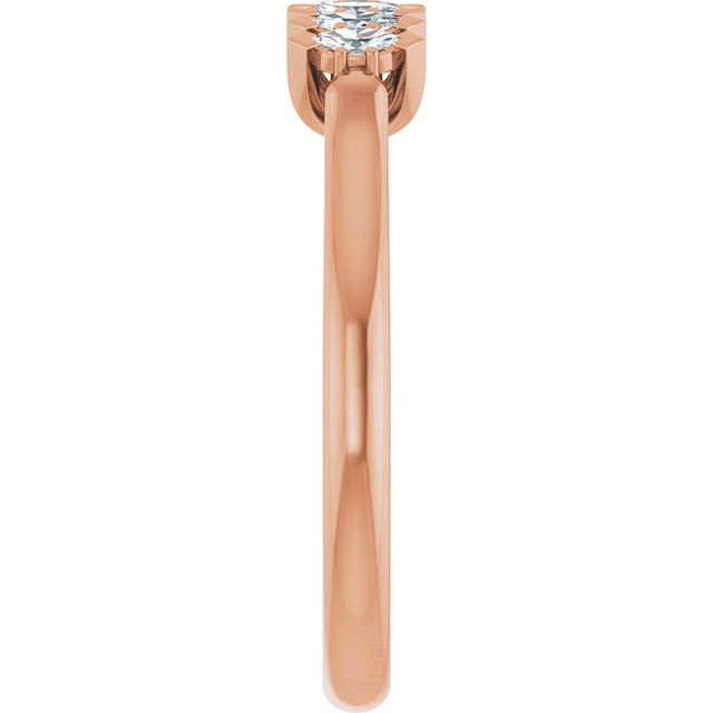 14K Gold Marquise Lab-Grown Diamond Seven-Stone Anniversary Band - 3x1.5mm Stones - Rose Gold - view 4