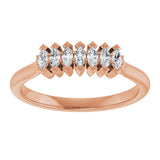 14K Gold Marquise Natural Diamond Seven-Stone Anniversary Band - 3x1.5mm Stones - Rose Gold - view 3