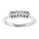 Platinum Marquise Lab-Grown Diamond Seven-Stone Anniversary Band - 3x1.5mm Stones - view 3