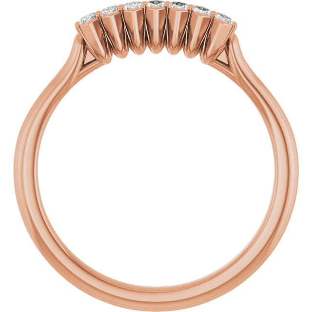 14K Gold Marquise Lab-Grown Diamond Seven-Stone Anniversary Band - 3x1.5mm Stones - Rose Gold - view 2