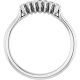 14K Gold Marquise Natural Diamond Seven-Stone Anniversary Band - 3x1.5mm Stones - White Gold - view 2