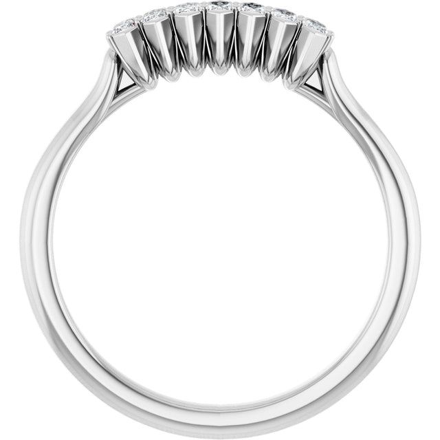 Platinum Marquise Lab-Grown Diamond Seven-Stone Anniversary Band - 3x1.5mm Stones - view 2