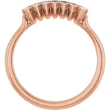 14K Gold Marquise Lab-Grown Diamond Seven-Stone Anniversary Band - 3.5x1.75mm Stones - Rose Gold - view 2