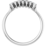 Platinum Marquise Natural Diamond Seven-Stone Anniversary Band - 3.5x1.75mm Stones - view 2
