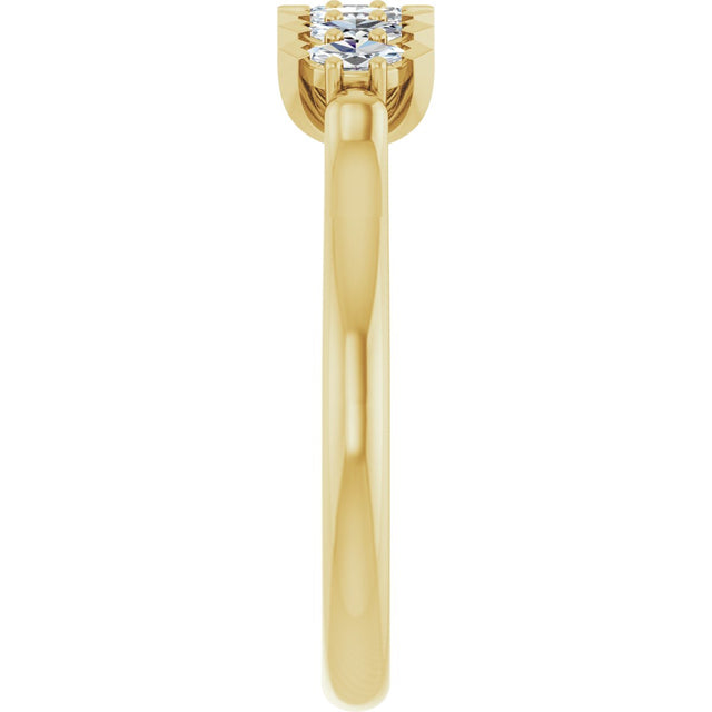 14K Gold Marquise Natural Diamond Seven-Stone Anniversary Band - 3.5x1.75mm Stones - Yellow Gold - view 4