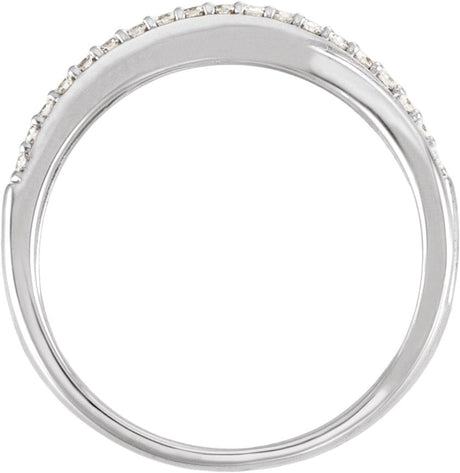 Platinum Round Lab-Grown Diamond Criss-Cross Double Row Anniversary Band - 1/3 CTW - view 2