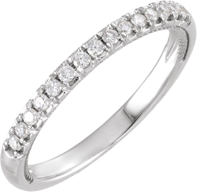 Platinum Round Lab-Grown Diamond Rope Anniversary Band - 1/5 CTW