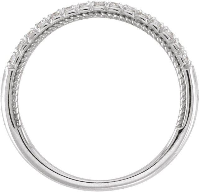 Platinum Round Lab-Grown Diamond Rope Anniversary Band - 1/5 CTW - view 2