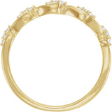 14K Gold Round Natural Diamond Twisted Anniversary Band - 1/8 CTW (Style 689585LG) - Yellow Gold - view 6