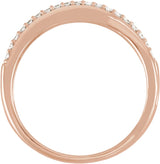 14K Gold Round Lab-Grown Diamond Criss-Cross Double Row Anniversary Band - 1/3 CTW - Rose Gold - view 2