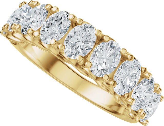 14K Gold Oval Lab-Grown Diamond Accented Infinity-Inspired Anniversary Band - 2 1/3-3 3/4 CTW - Yellow Gold - view 5