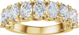 14K Gold Oval Lab-Grown Diamond Accented Infinity-Inspired Anniversary Band - 2 1/3-3 3/4 CTW - Yellow Gold - view 3