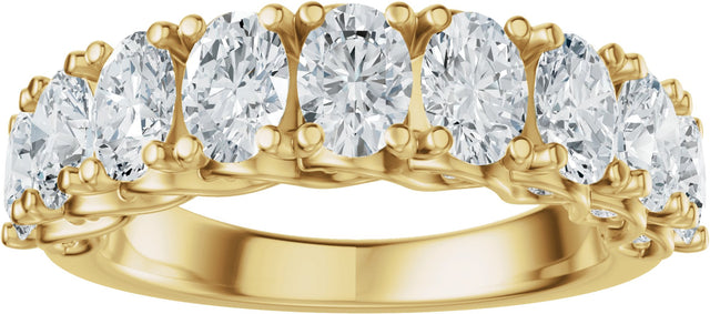 14K Gold Oval Lab-Grown Diamond Accented Infinity-Inspired Anniversary Band - 2 1/3-3 3/4 CTW - Yellow Gold - view 3
