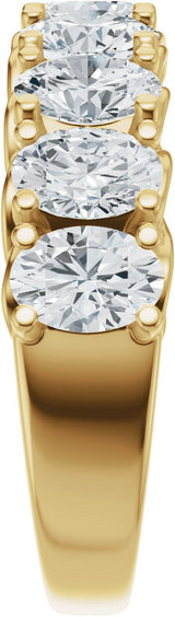 14K Gold Oval Lab-Grown Diamond Accented Infinity-Inspired Anniversary Band - 2 1/3-3 3/4 CTW - Yellow Gold - view 4