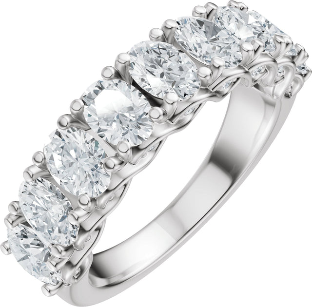 Platinum Oval Lab-Grown Diamond Accented Infinity-Inspired Anniversary Band - 2 1/3-3 3/4 CTW