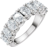 14K Gold Oval Lab-Grown Diamond Accented Infinity-Inspired Anniversary Band - 2 1/3-3 3/4 CTW - White Gold
