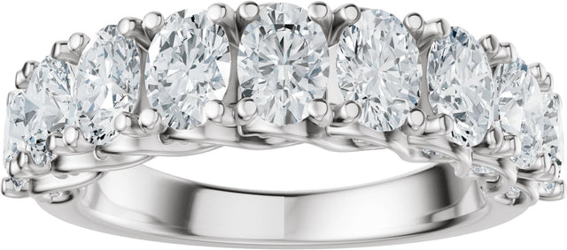 Platinum Oval Lab-Grown Diamond Accented Infinity-Inspired Anniversary Band - 2 1/3-3 3/4 CTW - view 3