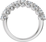 Platinum Oval Lab-Grown Diamond Accented Infinity-Inspired Anniversary Band - 2 1/3-3 3/4 CTW - view 2