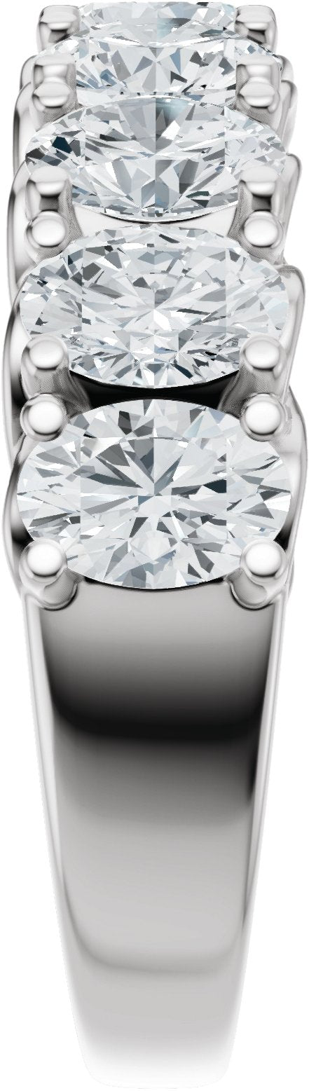 14K Gold Oval Lab-Grown Diamond Accented Infinity-Inspired Anniversary Band - 2 1/3-3 3/4 CTW - White Gold - view 4