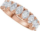 14K Gold Oval Lab-Grown Diamond Accented Infinity-Inspired Anniversary Band - 2 1/3-3 3/4 CTW - Rose Gold - view 5