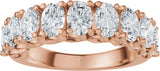 14K Gold Oval Lab-Grown Diamond Accented Infinity-Inspired Anniversary Band - 2 1/3-3 3/4 CTW - Rose Gold - view 3