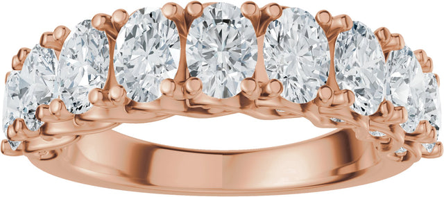 14K Gold Oval Lab-Grown Diamond Accented Infinity-Inspired Anniversary Band - 2 1/3-3 3/4 CTW - Rose Gold - view 3
