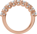 14K Gold Oval Lab-Grown Diamond Accented Infinity-Inspired Anniversary Band - 2 1/3-3 3/4 CTW - Rose Gold - view 2