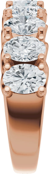 14K Gold Oval Lab-Grown Diamond Accented Infinity-Inspired Anniversary Band - 2 1/3-3 3/4 CTW - Rose Gold - view 4