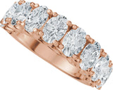 14K Gold Oval Lab-Grown Diamond Accented Infinity-Inspired Anniversary Band - 2 1/3-3 3/4 CTW - Rose Gold - view 5