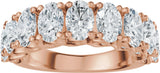 14K Gold Oval Lab-Grown Diamond Accented Infinity-Inspired Anniversary Band - 2 1/3-3 3/4 CTW - Rose Gold - view 3
