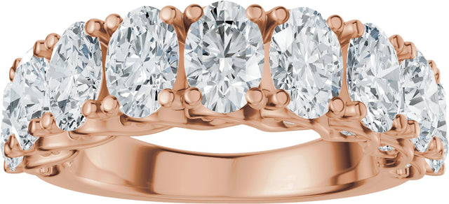 14K Gold Oval Lab-Grown Diamond Accented Infinity-Inspired Anniversary Band - 2 1/3-3 3/4 CTW - Rose Gold - view 3