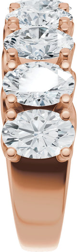 14K Gold Oval Lab-Grown Diamond Accented Infinity-Inspired Anniversary Band - 2 1/3-3 3/4 CTW - Rose Gold - view 4