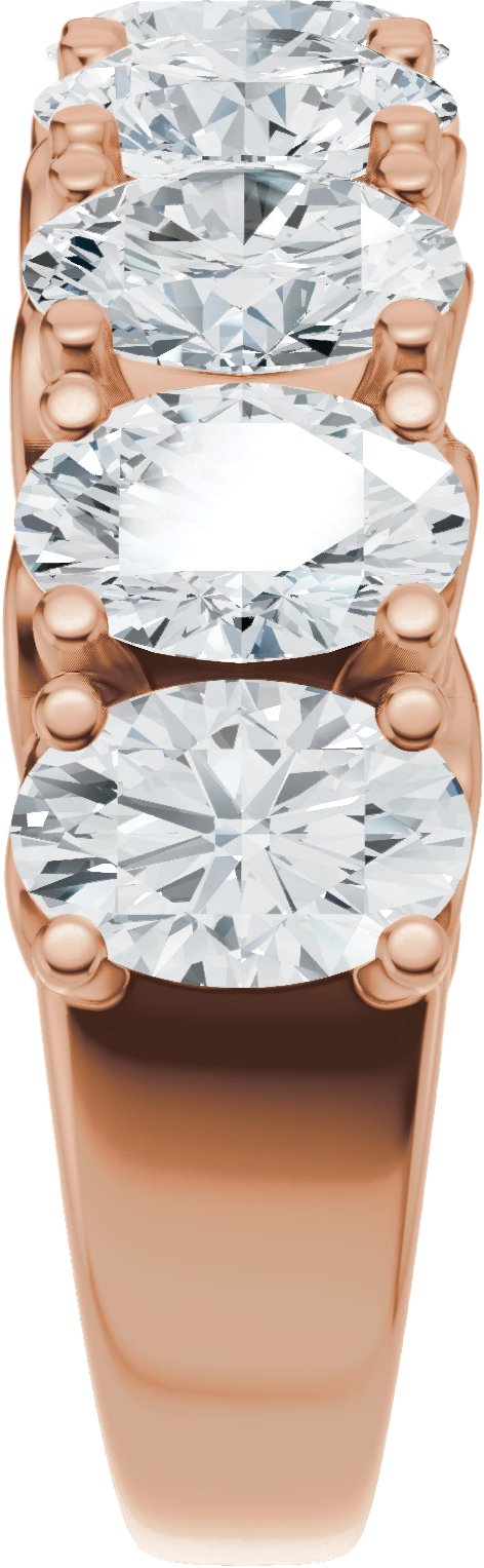14K Gold Oval Lab-Grown Diamond Accented Infinity-Inspired Anniversary Band - 2 1/3-3 3/4 CTW - Rose Gold - view 4