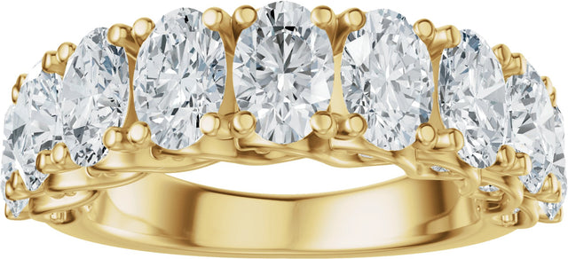 14K Gold Oval Lab-Grown Diamond Accented Infinity-Inspired Anniversary Band - 2 1/3-3 3/4 CTW - Yellow Gold - view 3