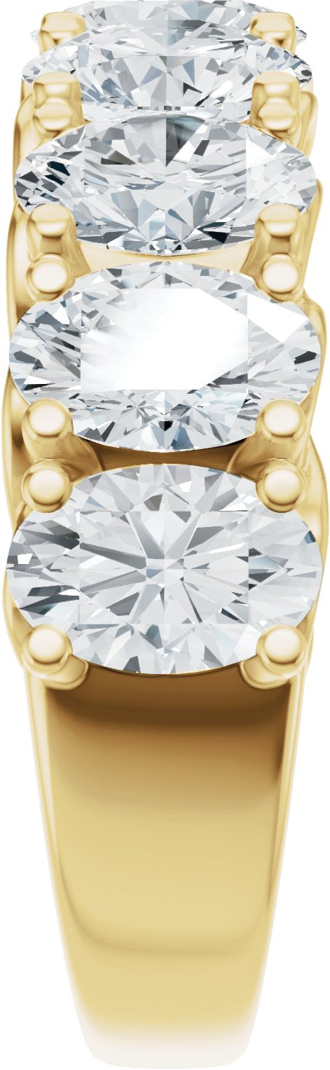 14K Gold Oval Lab-Grown Diamond Accented Infinity-Inspired Anniversary Band - 2 1/3-3 3/4 CTW - Yellow Gold - view 4