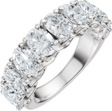 14K Gold Oval Lab-Grown Diamond Accented Infinity-Inspired Anniversary Band - 2 1/3-3 3/4 CTW - White Gold