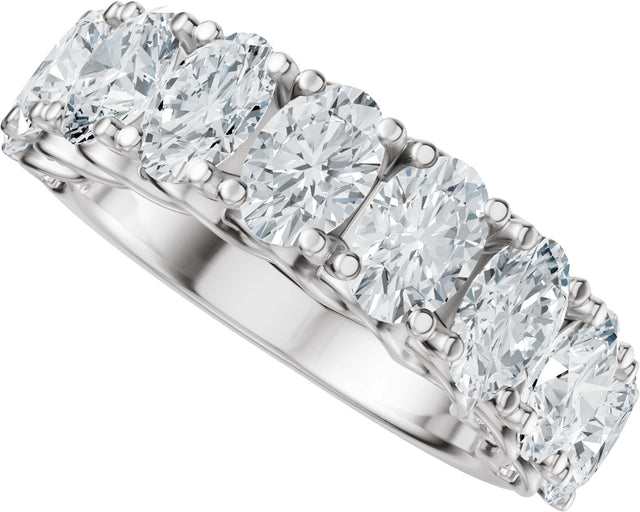 14K Gold Oval Lab-Grown Diamond Accented Infinity-Inspired Anniversary Band - 2 1/3-3 3/4 CTW - White Gold - view 5