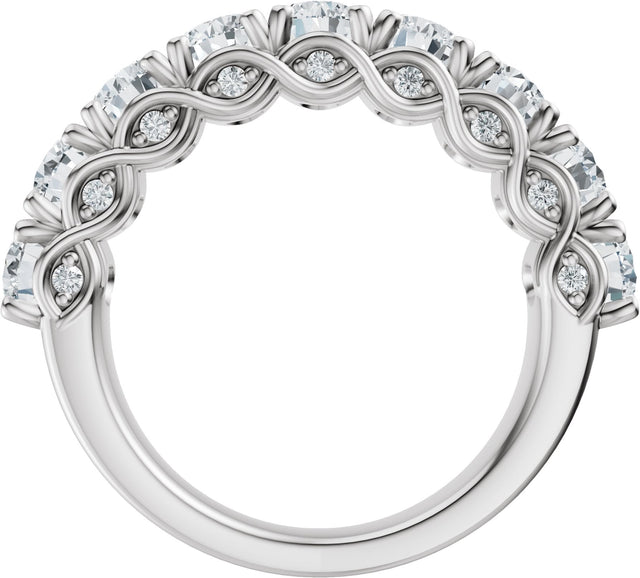 Platinum Oval Lab-Grown Diamond Accented Infinity-Inspired Anniversary Band - 2 1/3-3 3/4 CTW - view 2